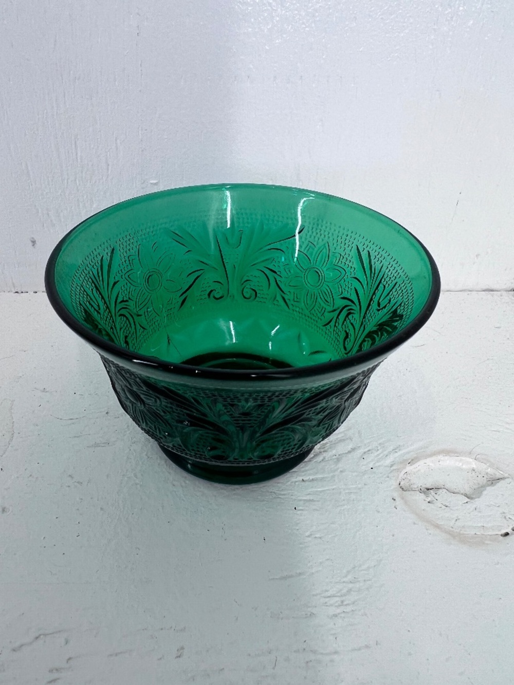 Vintage Anchor Hocking Fire King Forest Green Custard Cup